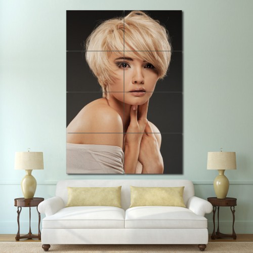 Layered Bob haircut Barber Haircuts Block Giant Wall Art Poster